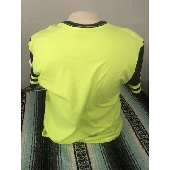 Lego Batman Youth Large Graphic T Shirt Neon Green Gray Sleeves Bat Symbol - Picture 6 of 6